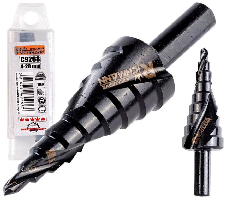 Broca espiral escalonada para metal 4-20 mm HSS C9268