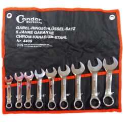 LLAVES COMBINADAS EN PULGADAS 1/4''-3/4'' CORTAS 9 UDS CONDOR-ALEMANIA