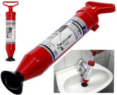 Bomba para desatascar tuberías, jeringa de 380 mm.