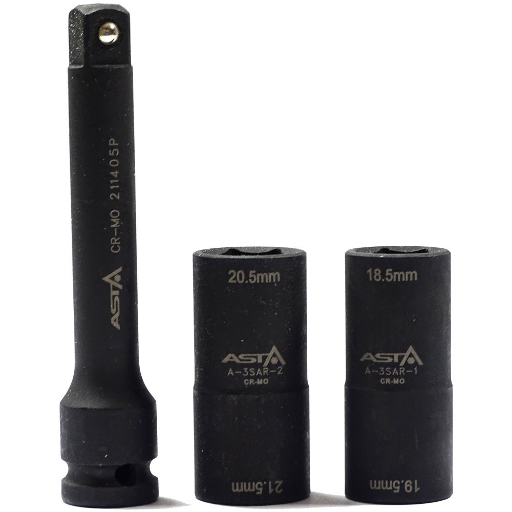 Vasos de impacto ALUFELG FORD 18,5/19,5/20,5/21,5mm + alargador 1/2' Asta