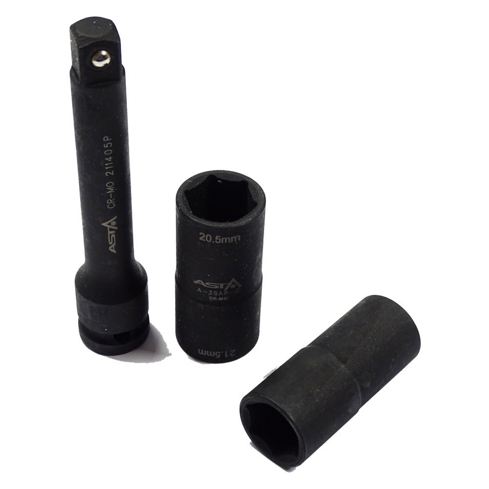 Vasos de impacto ALUFELG FORD 18,5/19,5/20,5/21,5mm + alargador 1/2' Asta - Imagen 4