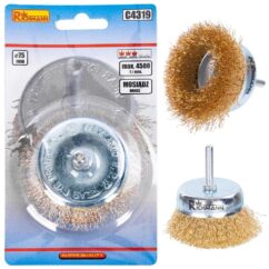 Cepillo de alambre de 75 mm para taladro, latón