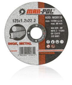DISCOS CORTE METAL ACERO INOX 125x1,2x22,2
