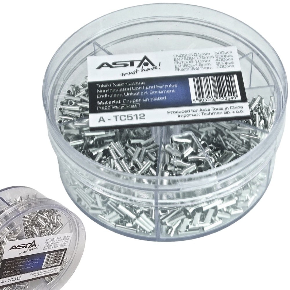 Casquillos no aislados 0,55-2,5 mm MIX 1900 uds. ASTA