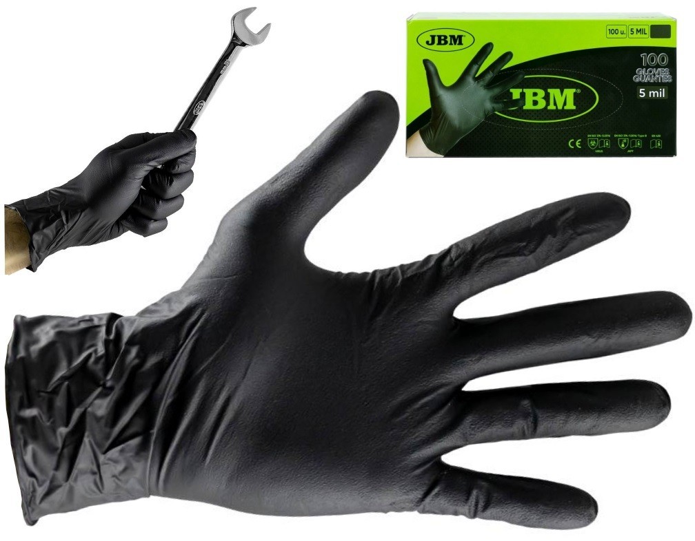 Juego de guantes protectores de nitrilo XL’ de 5,0 mil. 100 uds. certificado CE