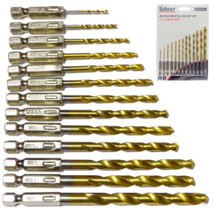 Brocas para metal con mango HEX 1,5-6,5 mm para destornillador 13 uds.