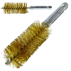 Cepillo de acero para casquillos de inyector, 25 mm, para destornillador o taladro