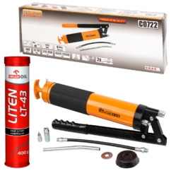 Pistola engrasadora manual 500ml + cartucho de grasa de litio LT-43
