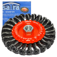 Cepillo de alambre de acero para amoladora 125 mm, alambre de torsión trenzado