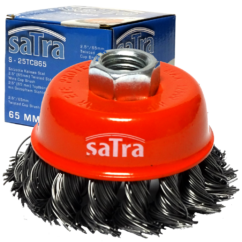 Cepillo frontal de acero 65mm M14, alambre trenzado, para amoladora