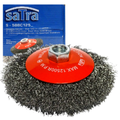 Cepillo de alambre de acero diagonal para amoladora SATRA de 125 mm