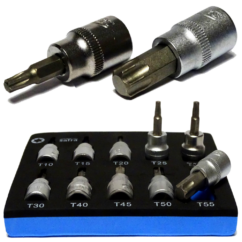 TORX T10-T55 Llaves Torx en un inserto de 10 piezas. 3/8' SATRA