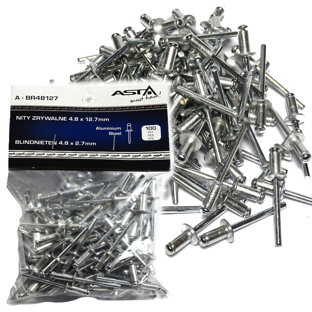 Remaches ciegos de aluminio 3,2 x 9,6 mm 100 piezas Asta - Imagen 6