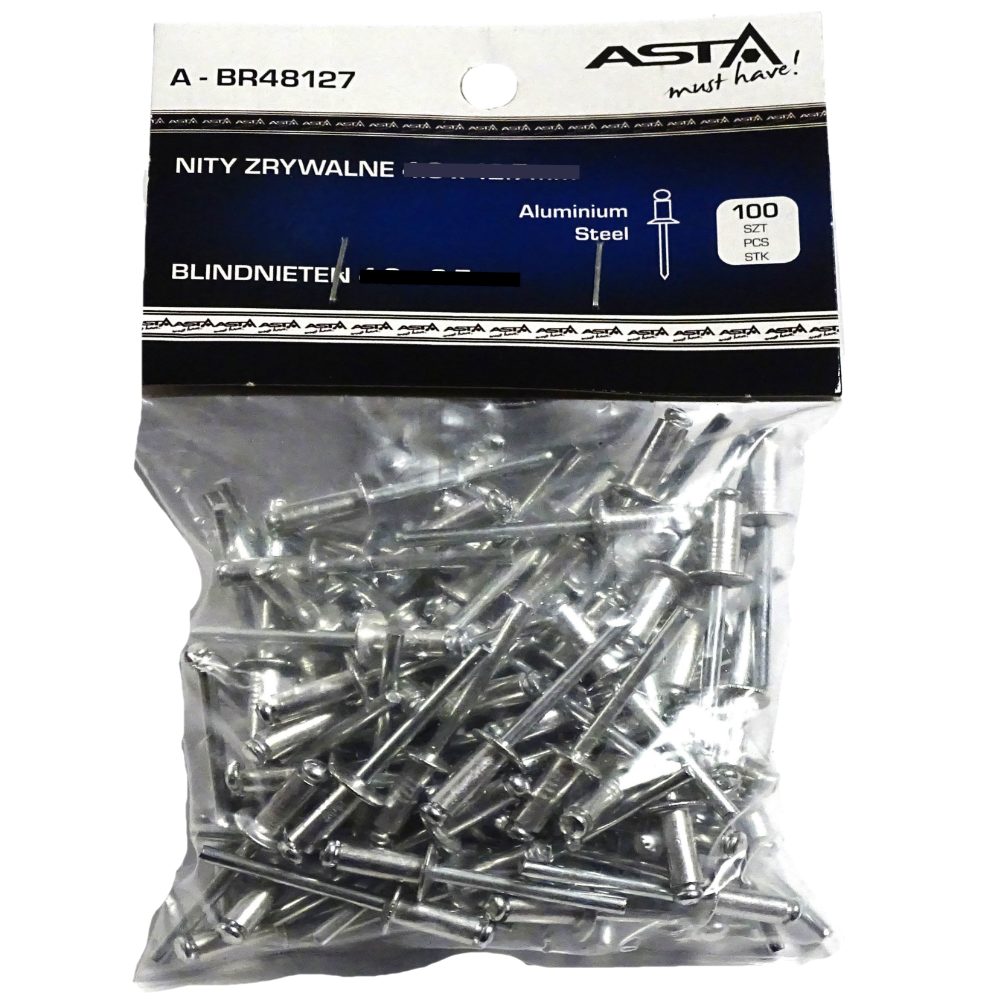 Remaches ciegos de aluminio 3,2 x 9,6 mm 100 piezas Asta - Imagen 4