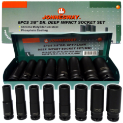 VASOS DE IMPACTO LARGOS 10-19mm JUEGO 8uds 3/8' Jonnesway