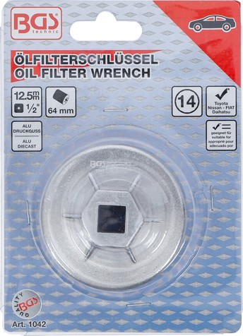LLAVE PARA FILTRO DE ACEITE ÁNGULO 14/64mm DAIHATSU NISSAN TOYOTA MAZDA YAMAHA - Imagen 6