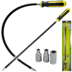 Destornillador flexible mango largo 1/4' + vasos 4-5-7 mm 500 mm
