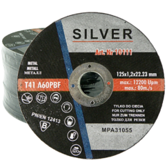 Discos 125x1,2 mm para cortar metal, acero, 25 piezas PLATA
