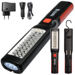 Lámpara de taller 30+7 LED AKU 3.7V/12V/230V Linterna YATO