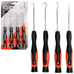 Ganchos, puntas templadas, juego de ganchos con mango, 4 uds. yato
