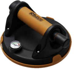 Ventosa de vacío para vidrio, gres, 150 mm, 80 kg, con manómetro