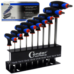 Llaves TORX tipo T T10-T50 con estante, juego de 9 piezas. Cóndor-Alemania