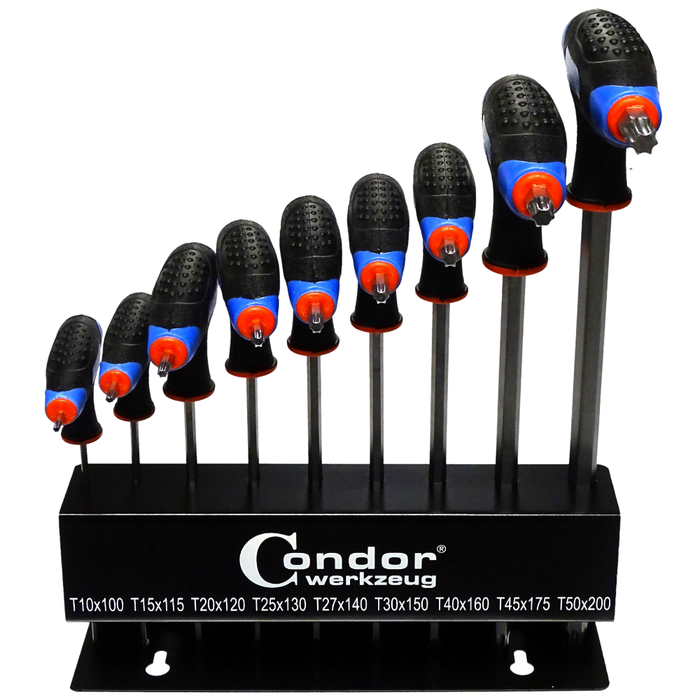 Llaves TORX tipo T T10-T50 con estante, juego de 9 piezas. Cóndor-Alemania - Imagen 3