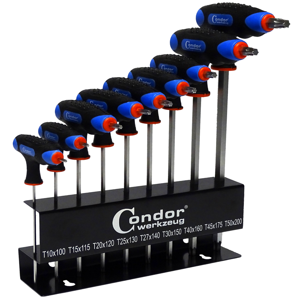 Llaves TORX tipo T T10-T50 con estante, juego de 9 piezas. Cóndor-Alemania - Imagen 4