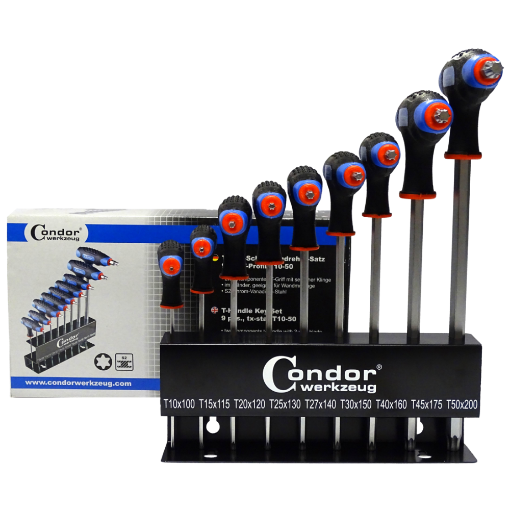 Llaves TORX tipo T T10-T50 con estante, juego de 9 piezas. Cóndor-Alemania - Imagen 6