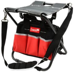 Silla plegable y taburete de taller con bolsa de montaje.