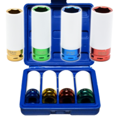 VASOS DE IMPACTO PARA LLANTAS DE ALUMINIO 4 UDS. JUEGO DE LLAVES PARA RUEDAS 17-22mm