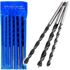 Brocas para madera 4-14 mm de largo 300 mm cilíndricas Juego de brocas 6 piezas.