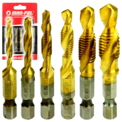Brocas roscadoras M3-M10, machos de roscar para destornillador, 6 uds. HEXAGONAL HSS