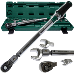 Llave dinamométrica 40-200Nm 1/2' + llaves 13-30mm, Certificado, Jonnesway