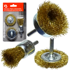Cepillos de alambre de acero para taladro, juego de cepillos 3 uds.