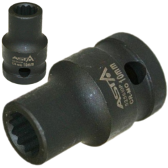 Vaso de impacto 11mm Llave de vaso de 1/2' de 12 puntos CR-Mo, Asta