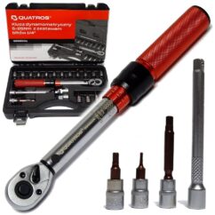 Llave dinamométrica 5-25Nm + juego de puntas 1/4' +Cert. calibración