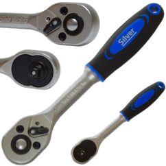 TRINQUETE 1/4 PULGADA 24 DIENTES 155MM FUERTE CR-V PLATA