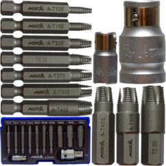 JUEGO DE PUNTAS TORX PARA QUITAR TORNILLOS DE 1/4'' Y 1/2''