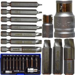 JUEGO DE PUNTAS HEXAGONALES PARA QUITAR TORNILLOS DE 1/4'' Y 1/2''