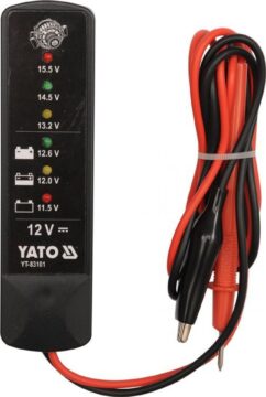 PROBADOR DE BATERÍAS Y ALTERNADOR 12V PROBADOR MEDIDOR DE VOLTAJE YATO
