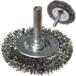 Cepillo redondo con alambre ondulado 75x6 mm para taladro, SATRA