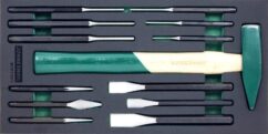 Punzones de martillo, cinceles, punzones centrales, inserto de EVA, Jonnesway