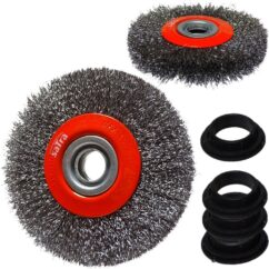 Cepillo de disco de alambre de acero de 125 mm para amoladora de mesa