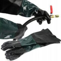 Guantes protectores para chorro de arena 60 CM