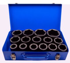 Juego de vasos de impacto largos de Cr-Mo 1' 15 uds. 6 esquinas