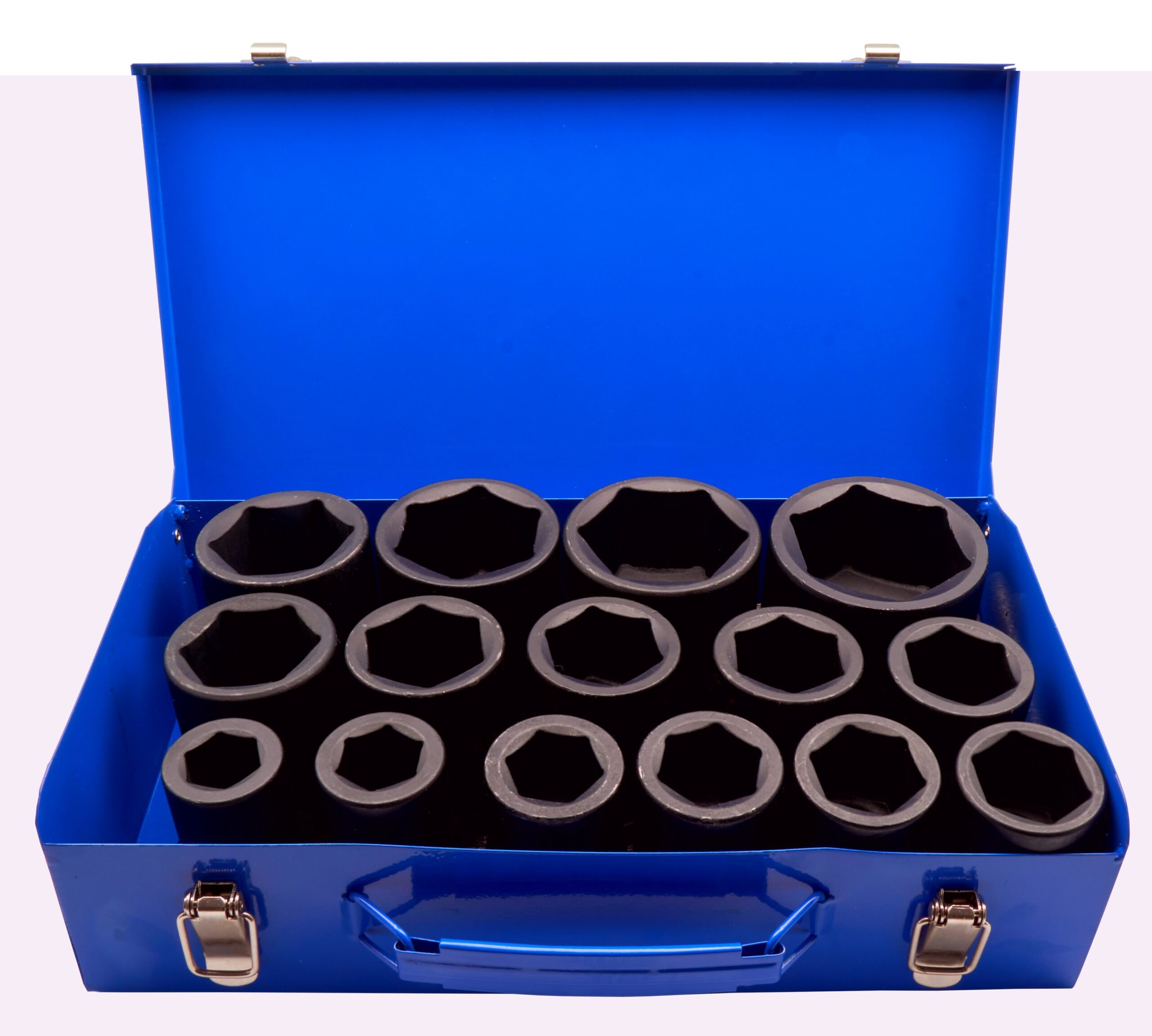 Juego de vasos de impacto largos de Cr-Mo 1' 15 uds. 6 esquinas