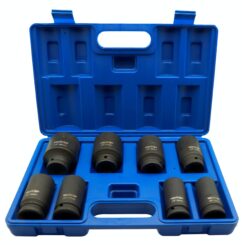 Juego de vasos de impacto largos Cr-Mo 3/4' 8 uds. 6 esquinas
