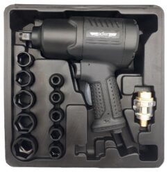 Llave de impacto neumática 1590Nm +10 vasos 9-27mm 1/2' Adler, juego