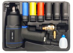 Llave de impacto 1490Nm + 6 vasos 1/2' Adler TWIN HAMMER, juego